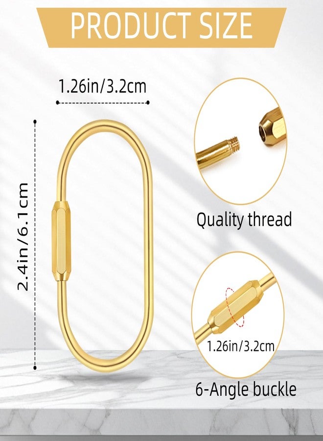 TKYZMS 4-Piece Brass Screw Lock Keychain Set,Gold Carabiner Key Rings,Universal Key Fob Holder for Men & Women - Perfect for Hanging Crafts and Various Keys - Image 3